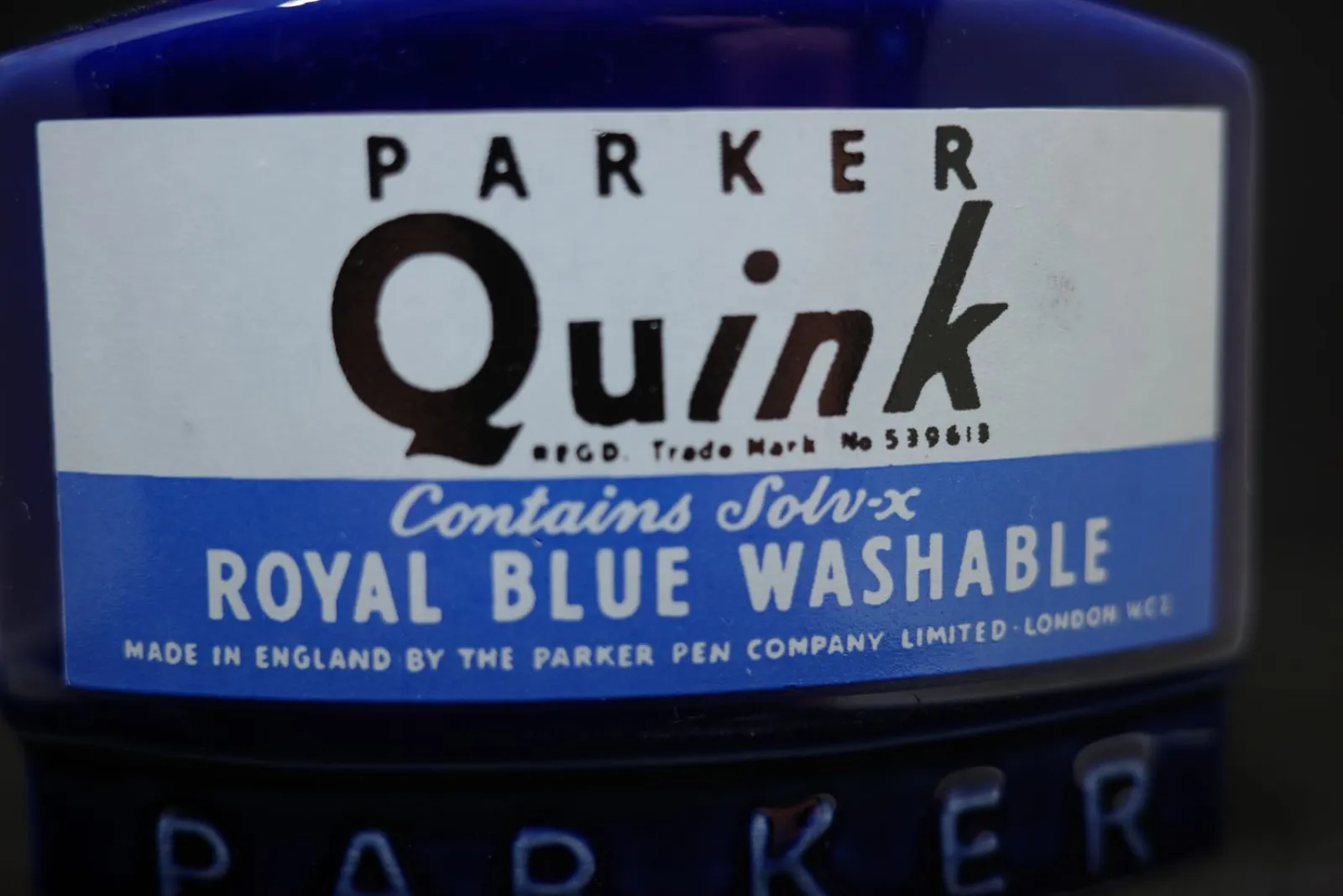 Vintage PARKER Quink Ceramic Pen Pot 1986